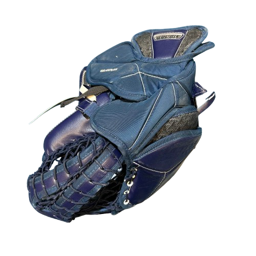 Bauer Supreme Ultrasonic - Gant de gardien de but Pro Stock d'occasion (bleu marine/doré/blanc)